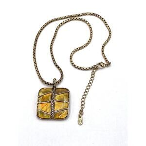 MONET Necklace Chain Gold Tone Statement Pendant 15”+2”